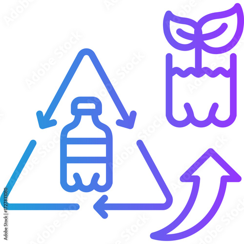 Upcycling line gradient icon
