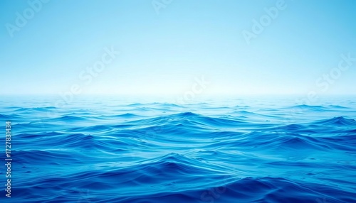 Fototapeta Naklejka Na Ścianę i Meble -  Abstract blue wave gradient, serene landscape Peaceful, calming, tranquil ocean scene,  elegant,  majestic