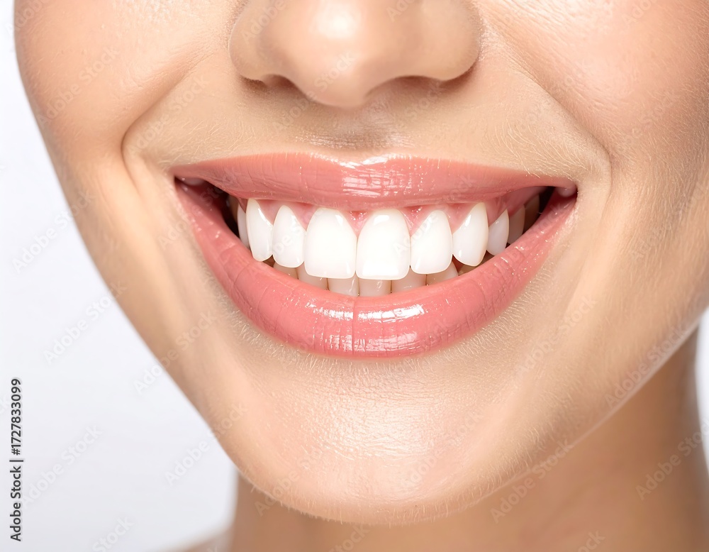 Fototapeta premium Close-up of a woman's beautiful smile