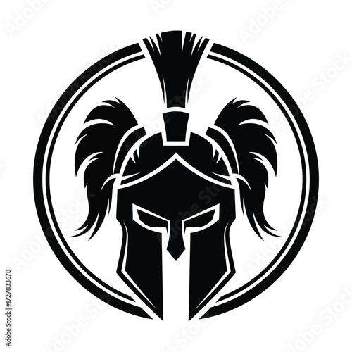 Spartan helmet icon warrior ancient greek military symbol