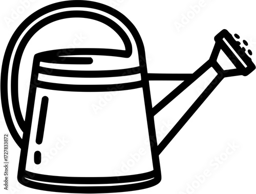 Watering can vector icon illustration for gardening and plant care needs black and white design
