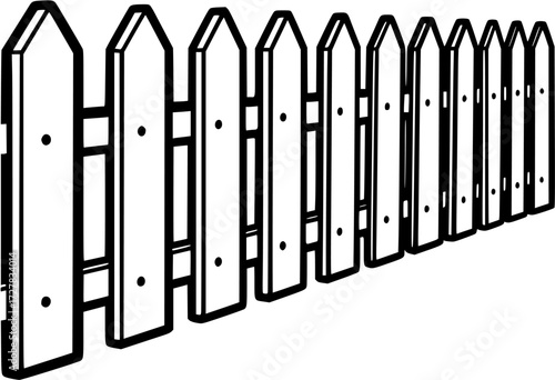 Illustration of fence picket fence garden fence wood fence backyard fence boundary fence simple fence
