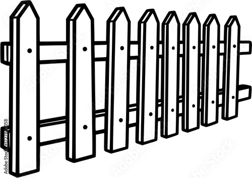 Illustration of fence picket fence garden fence wood fence backyard fence boundary fence simple fence
