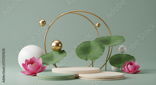 Elegant Lotus-Themed Product Showcase for Luxury Branding