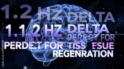 3D Human Brain Animation with 1.12 Hz Delta Wave Text for Tissue Regeneration. Scientific background for neuroscience