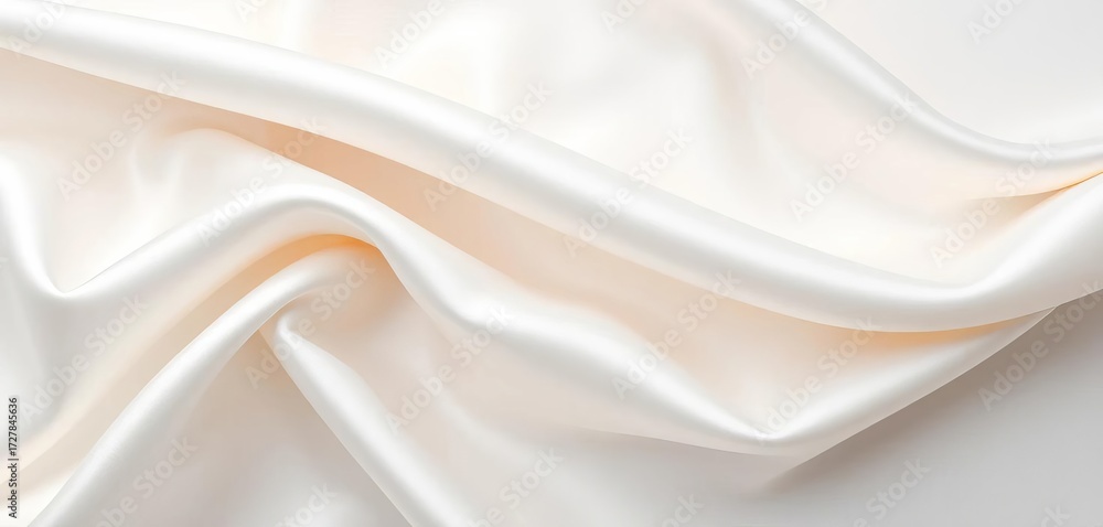 Obraz premium Pure white satin fabric, smooth texture, luxurious drape, shiny, background