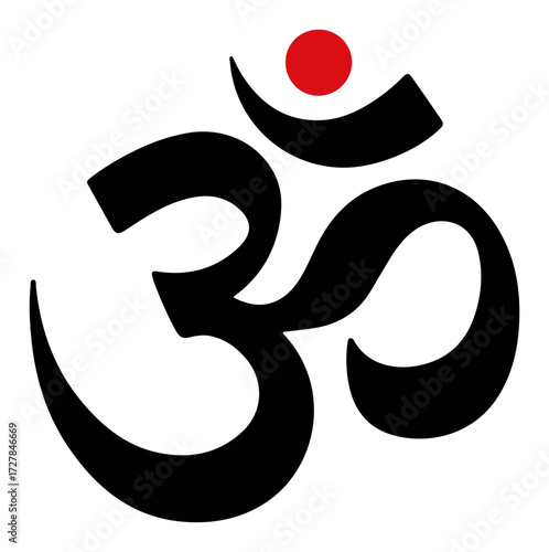 Spiritual Om Symbol in a Calligraphy Style
