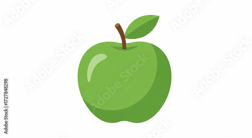 green apple on white background