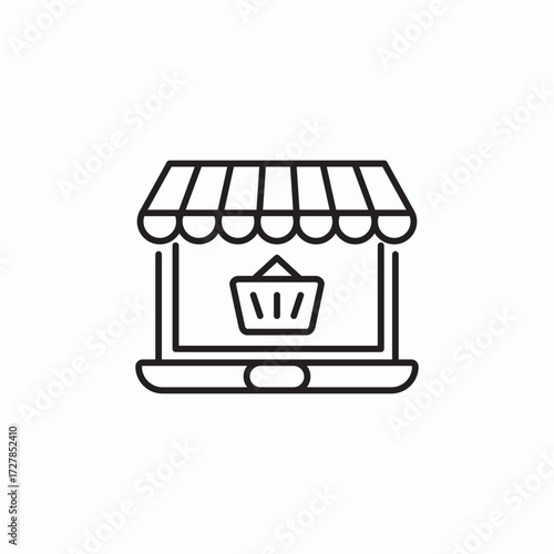 laptop store online shopping icon sign vector