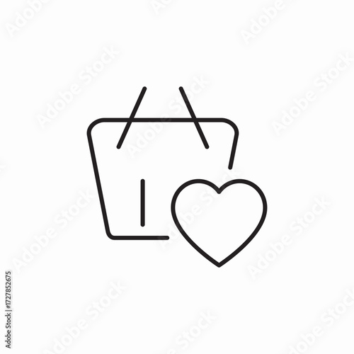shopping basket like heart favorite icon sign vector
