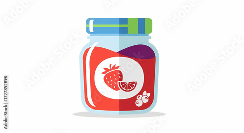 jar of jaam isolated on white background