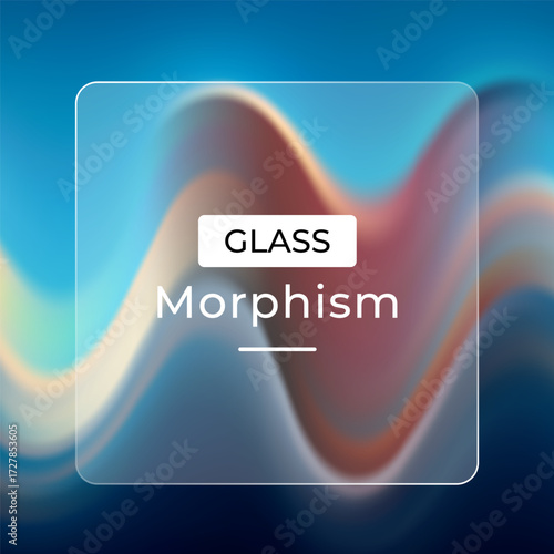 Glass morphism effect with abstract background showcasing frosted glass blur and modern design elements for ui and website design trends