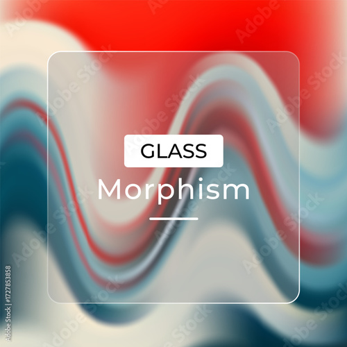 Abstract glass morphism design with blurred background showcasing modern graphic design trends and creative visual effects for digital art projects