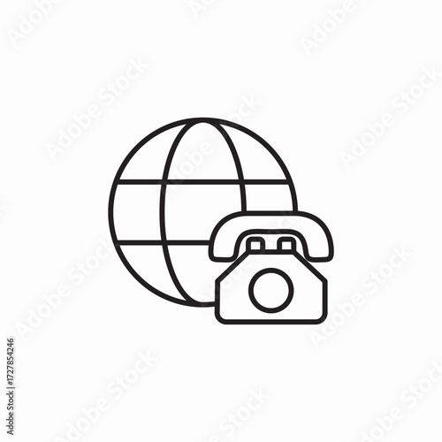 world wide call icon sign vector