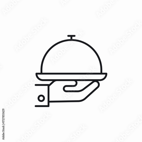 waiter food tray icon sign vector