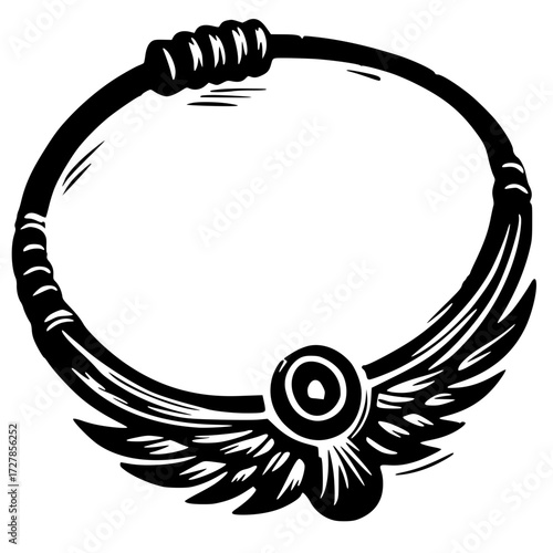 Bird wing necklace silhouette