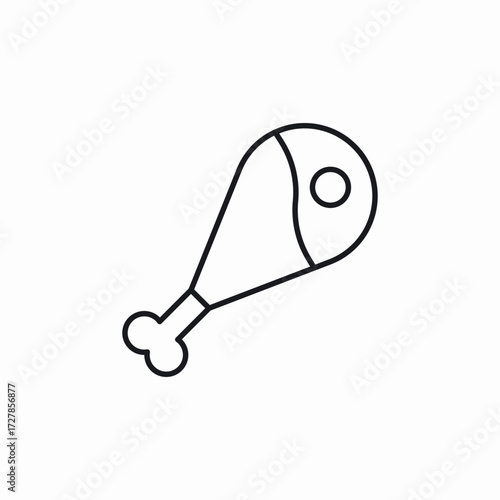 chicken leg food icon sign vector