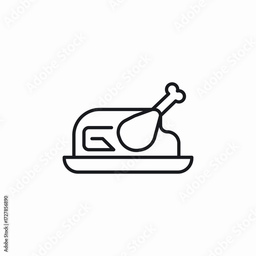 chicken meal icon sign vector