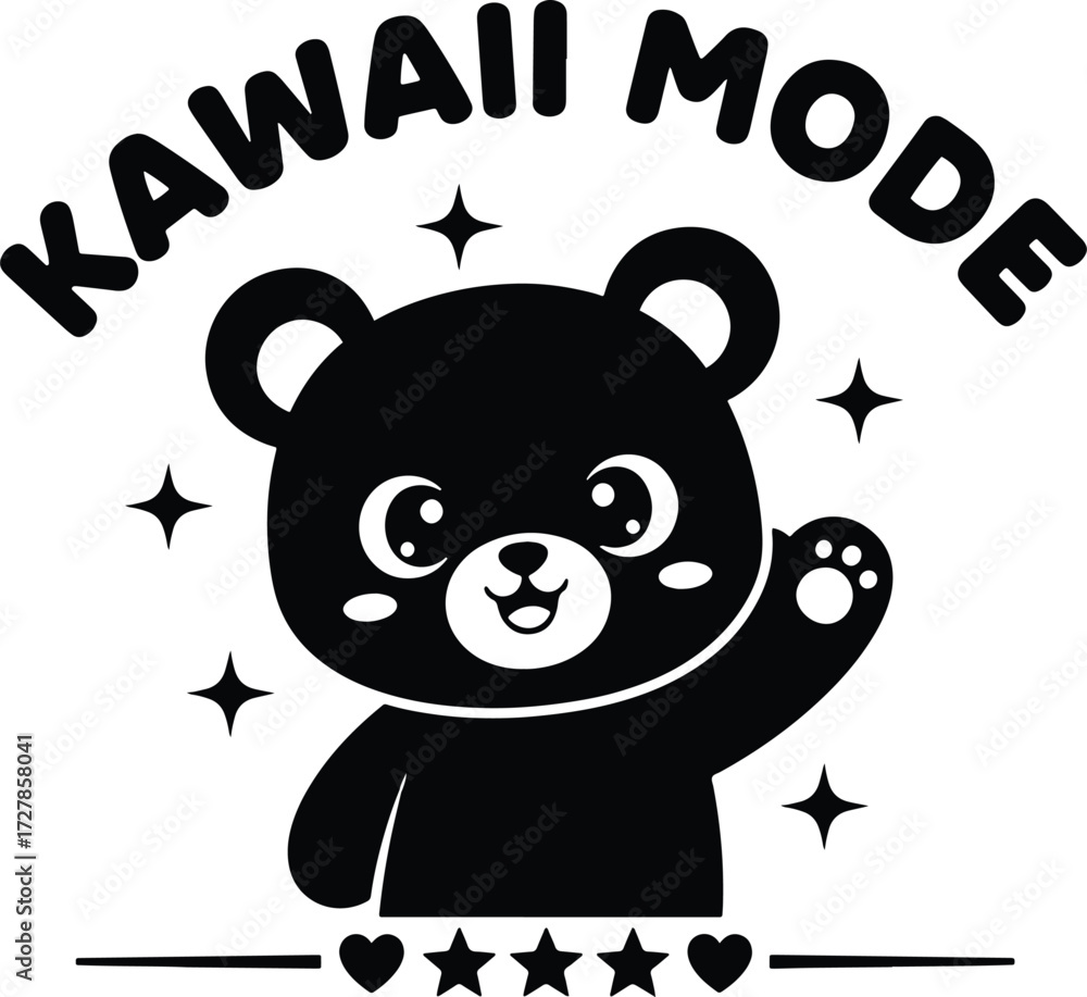 Fototapeta premium KAWAII MODE | Kawaii Streetwear, Cute Bear Tees & Hoodies