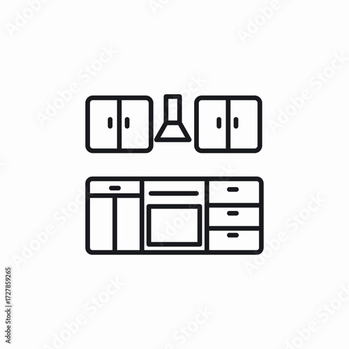kitchen furniture icon sign vector