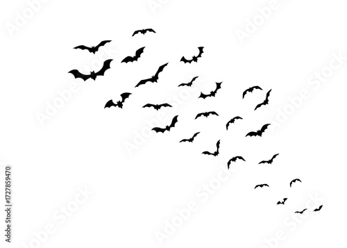 Flying Halloween bats stock illustration