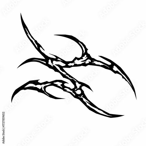 Tribal abstract vector design with sharp edges, bold black style, perfect for tattoos, t-shirts, stickers, and digital art