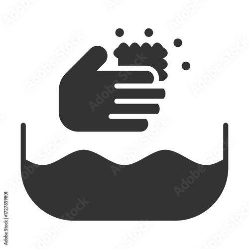 Washing Icon Glyph Style. Vector Illustration Design