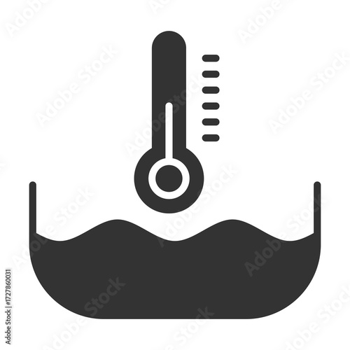 Medium Temperature Icon Glyph Style. Vector Illustration Design