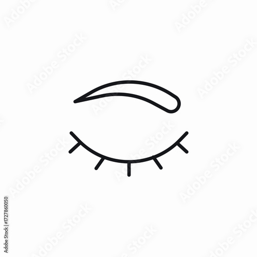 closed eye makeup icon sign vector