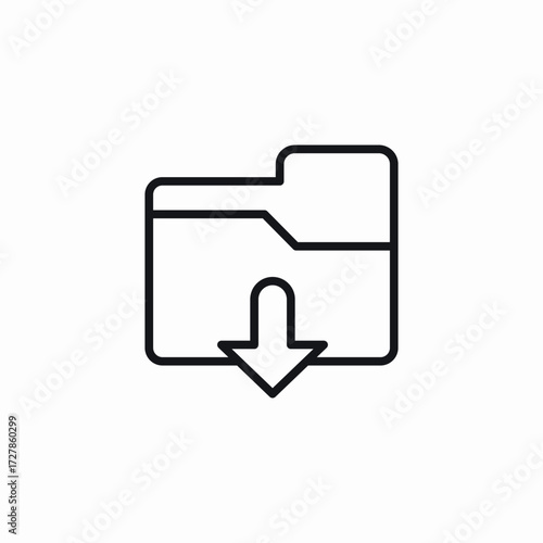 folder download icon sign vector