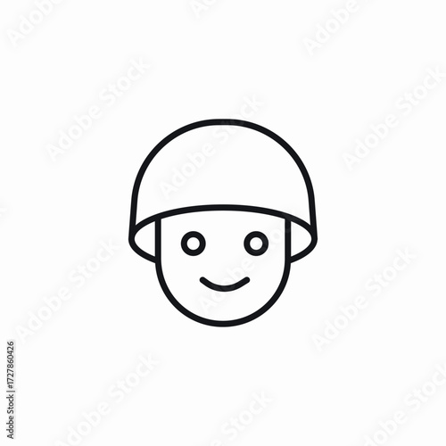 happy soldier icon sign vector