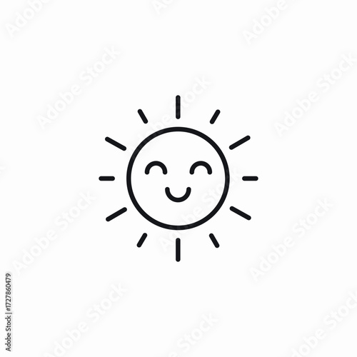 happy sun icon sign vector