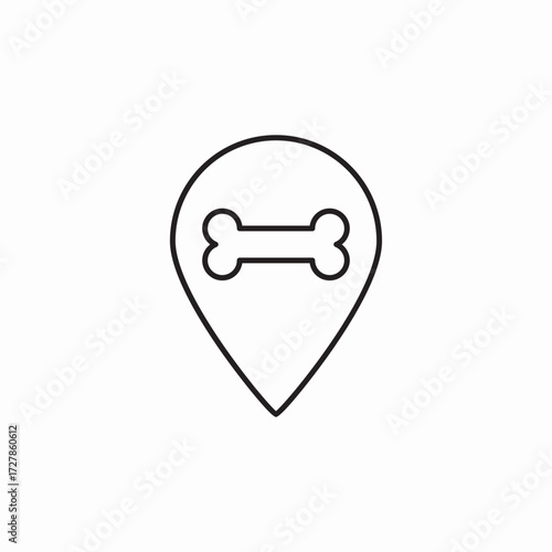 pet shop location icon sign vector