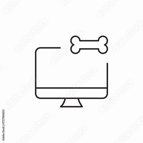 pet shop website computer icon sign vector