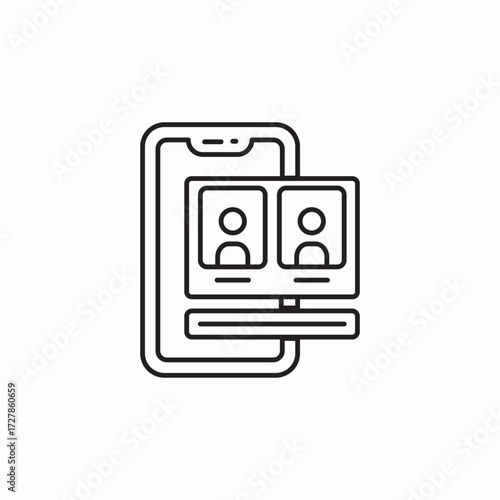 phone vote members online icon sign vector