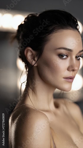 Womans portrait with soft lighting