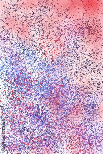 Bild auf Leinwand Fondo abstracto punteado azul, rosa, blanco y rojo.