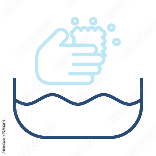 Washing Icon Color Outline Style. Vector Illustration Design