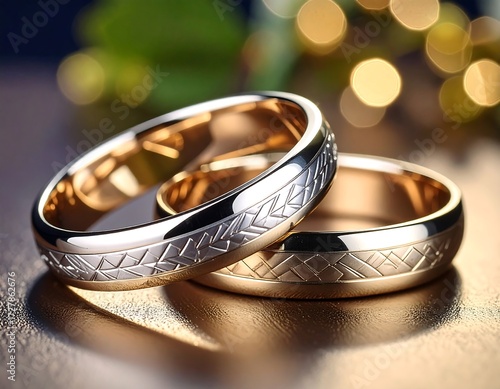Two wedding bands, close-up