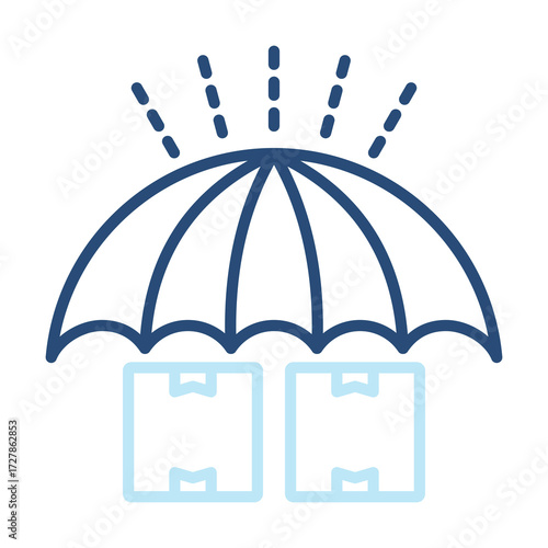 Keep Dry Icon Color Outline Style. Vector Illustration Design