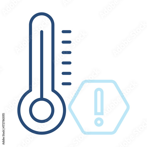 Temperature Limitation Icon Color Outline Style. Vector Illustration Design