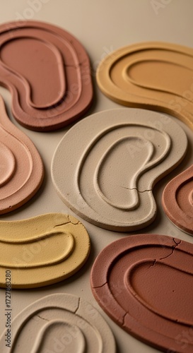 Wallpaper Mural Abstract ceramic coasters in various earth tone colors. Torontodigital.ca