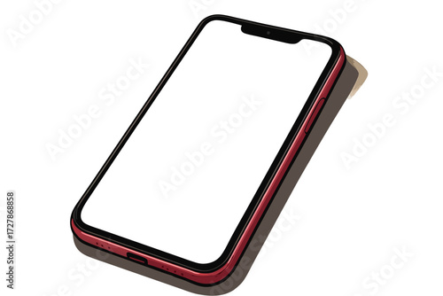 A sleek smartphone with a blank screen rests, offering endless possibilities, in a modern design and cutting-edge technology, with its blank display ready for the next digital interaction.
