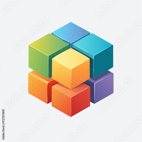 Colorful Cubes Illustration An Engaging 3D Graphic for Business and Design Concepts