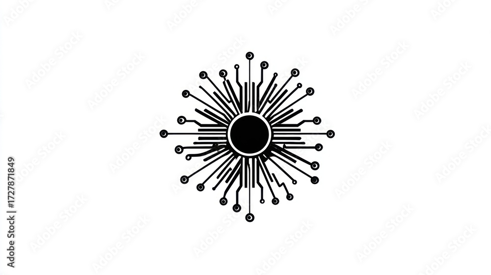 Obraz premium Abstract circular circuit design