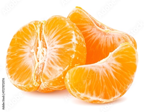 Close-up of segmented tangerine slices