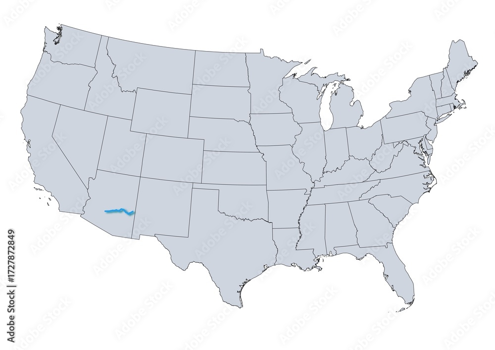 Obraz premium Salt River Map, USA