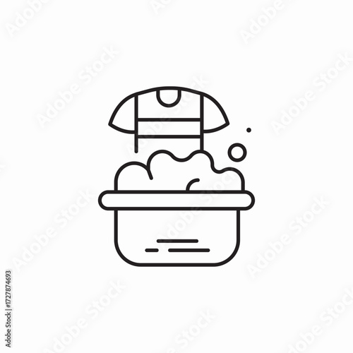 clothes manual washing icon sign vector