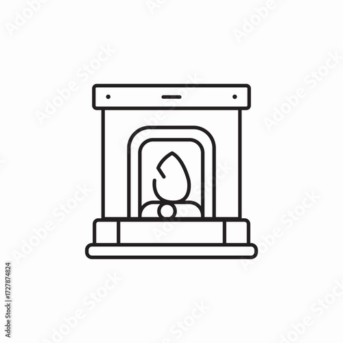 fireplace flame icon sign vector