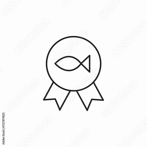 fishing award winner icon sign vector